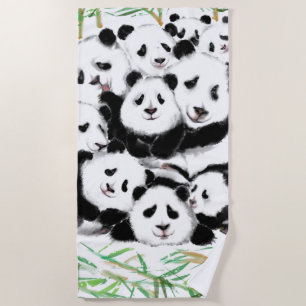 Serviette De Plage Pandas - Pandémie - Big Hugues - Collection de des