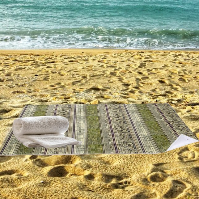 Serviette De Plage Panes d'or (Ornate, golden panes, and stripes, are hard to resist, in this design!)