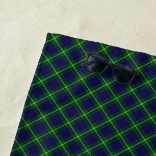 Serviette De Plage Panier bleu vert tartan MacIntyre