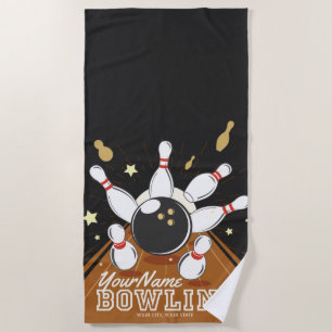 Serviette De Plage Paniers à balles de Bowler personnalisées
