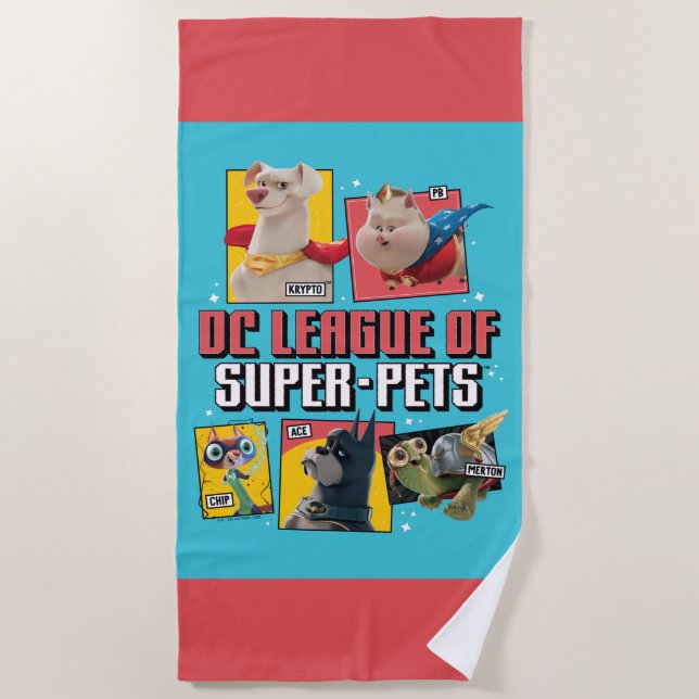 Serviette De Plage Panneaux de caractères DC League of Super-Pets (Devant)