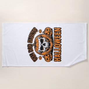 Serviette De Plage Papa Gymnastique Halloween Citrouille Vintage Crân