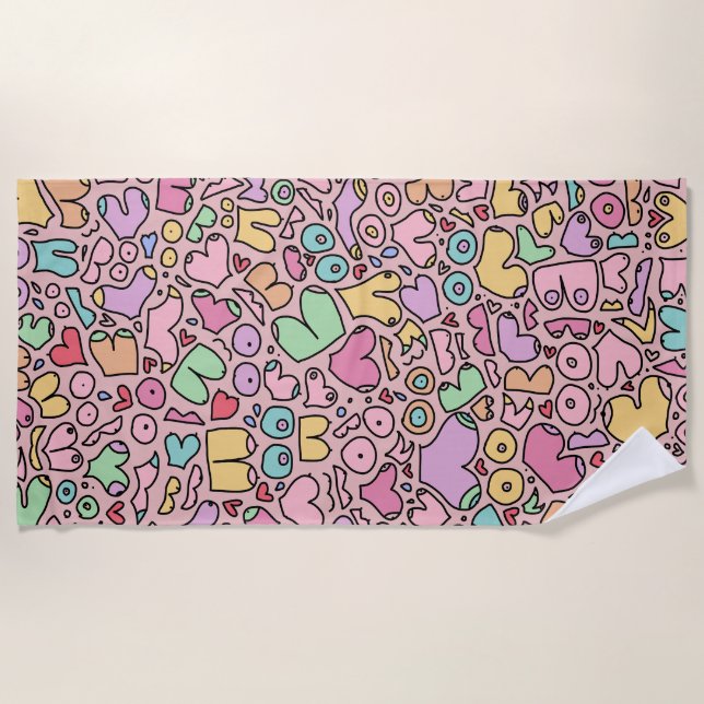 Serviette De Plage Papier Cadeau (Devant)