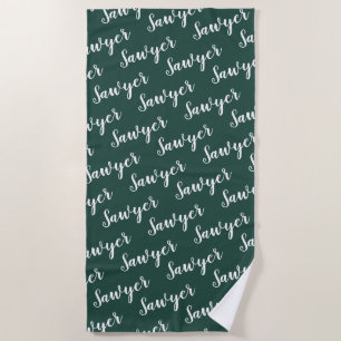 Serviette De Plage Papier calligraphié personnalisé Répéter le nom