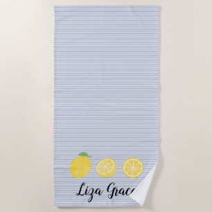 Serviette De Plage Papillon citron bleu et jaune