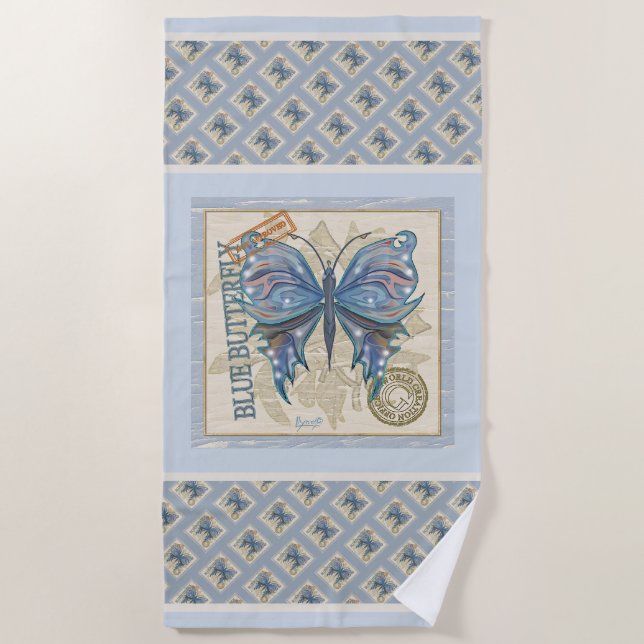 Serviette De Plage Papillon du bureau de création G (Devant)