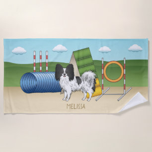 Serviette De Plage Papillon Noir Et Blanc Avec Équipement D'Agilité