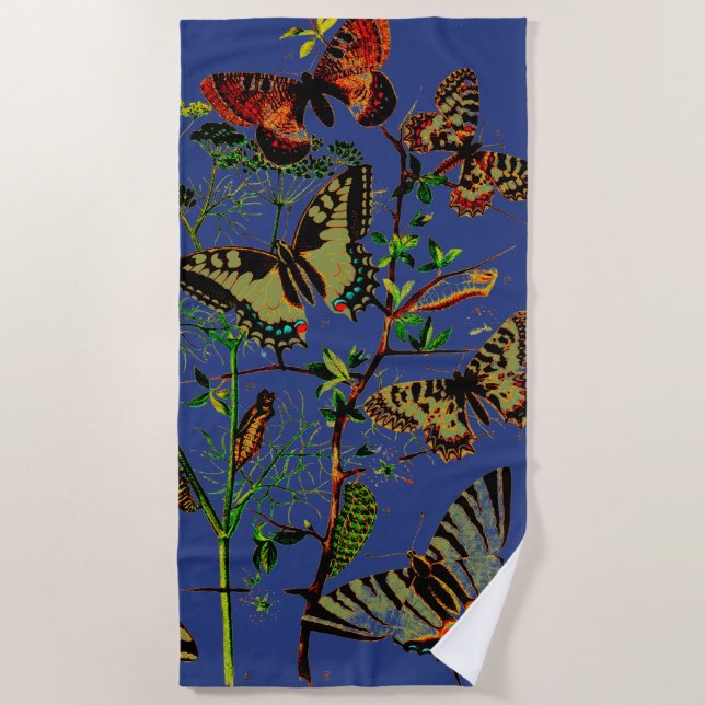 Serviette De Plage Papillons français (Devant)