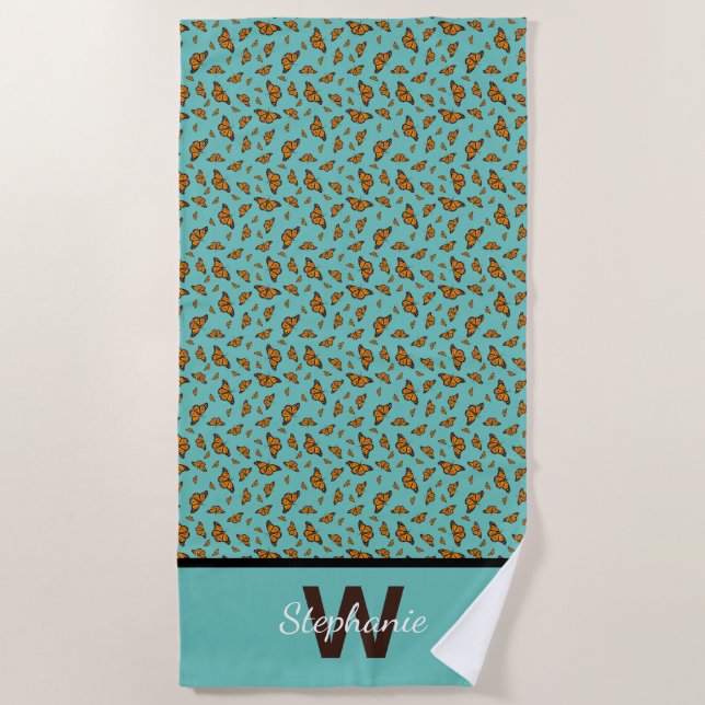 Serviette De Plage Papillons monarques (Devant)