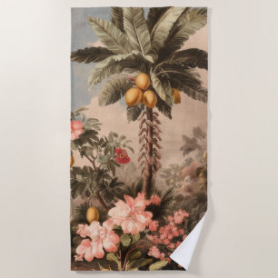 Serviette De Plage Paradis Tropical Vintage avec Palmiers