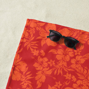 Serviette De Plage Pareau Hibiscus dénaturé Floral Hawaï - Rouge