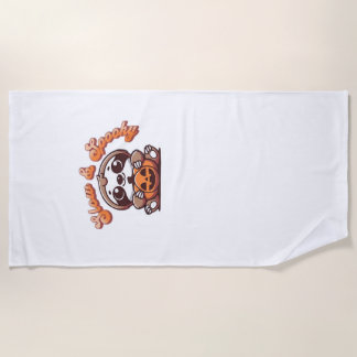 Serviette De Plage Paresseux d'Halloween Lent et Effrayant Paresseux