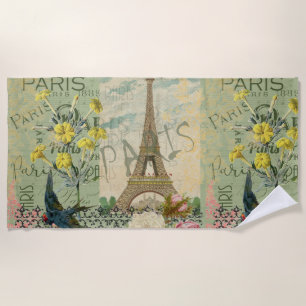 Serviette De Plage Paris France Voyage Vintage Art Antique Peinture