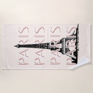 Serviette De Plage Paris Travel Art, Travel Art, Pastel, Minimaliste