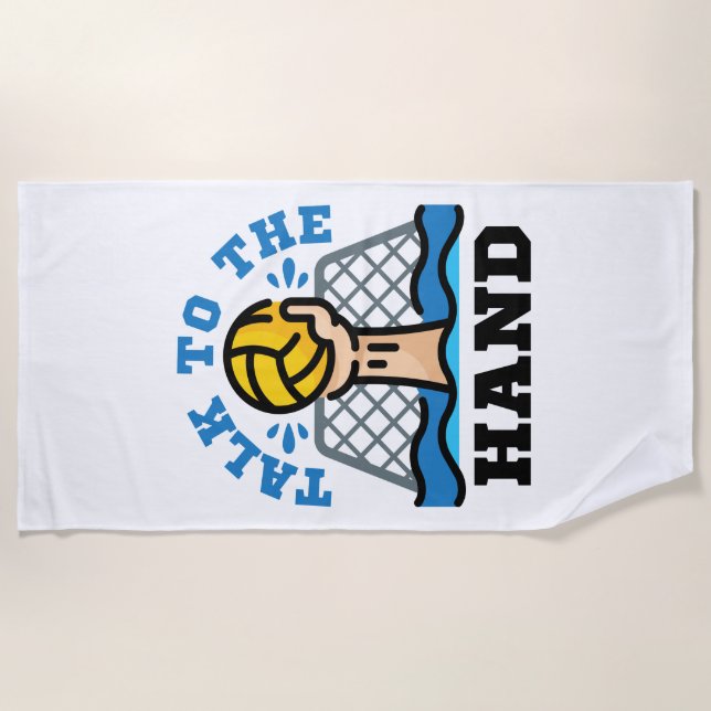 Serviette De Plage Parlez au gardien de piscine Hand Funny Water (Devant)