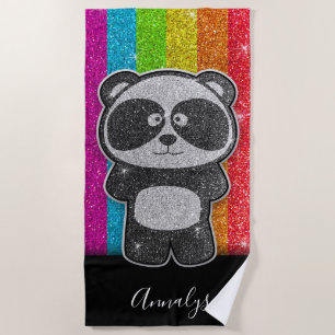 Serviette De Plage Parties scintillant arc-en-ciel Panda Gay pride Dr