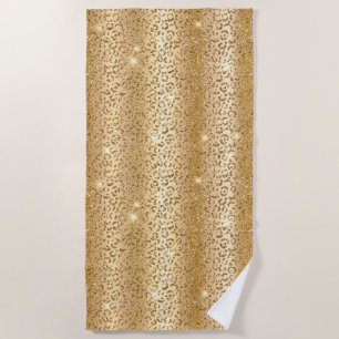 Serviette De Plage Parties scintillant de glam or Leopard