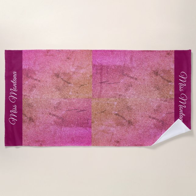 Serviette De Plage Parties scintillant de style Miss America Pageant  (Devant)