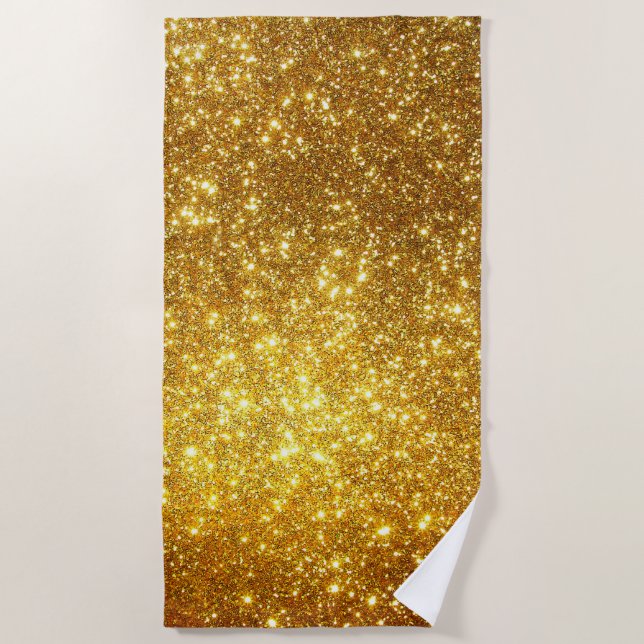 Serviette De Plage Parties scintillant Gold de luxe (Devant)