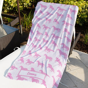 Serviette De Plage Parties scintillant rose Cheval Motif Petite fille
