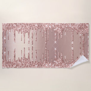 Serviette De Plage Parties scintillant rose Gold Blush Drives Beach