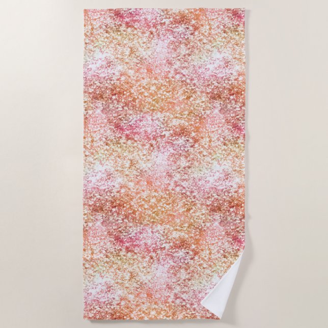 Serviette De Plage Parties scintillant Unicorne Peach Rose (Devant)