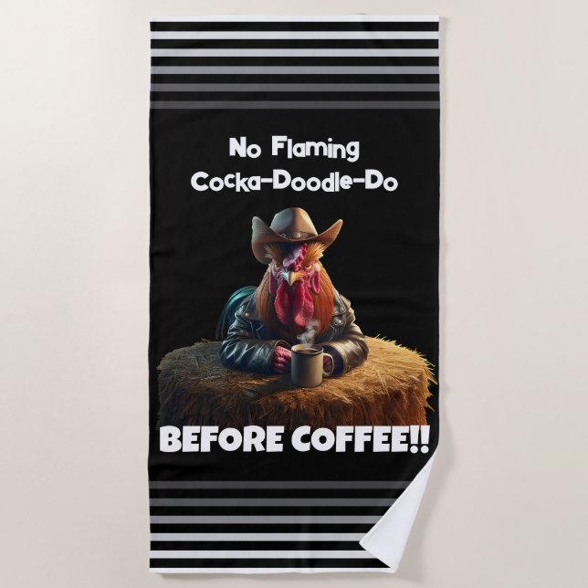 Serviette De Plage Pas de Cocka-Doodle-Do flamboyant (Devant)