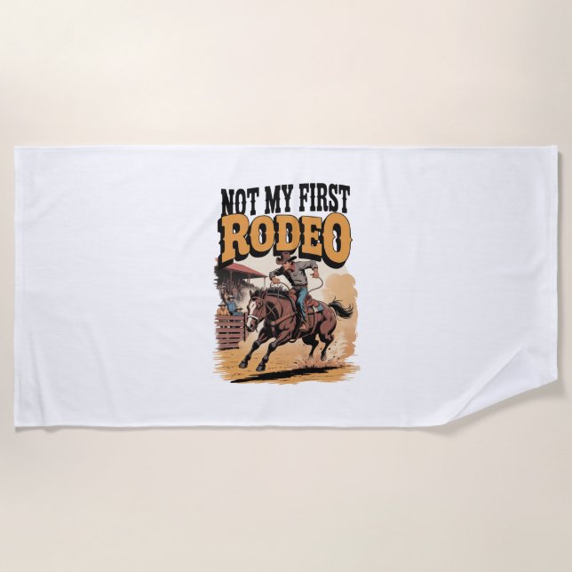 Serviette De Plage Pas mon premier Rodeo Horse pays Western (Devant)