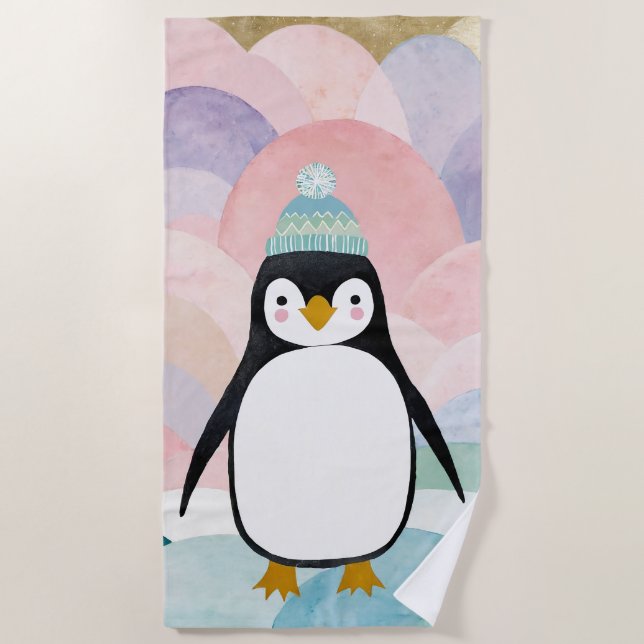 Serviette De Plage Pastel Penguin Peak (Devant)
