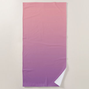 Serviette De Plage Pastel Sunset rose violet ombre dégradé
