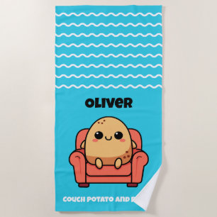 Serviette De Plage Patate de Canapé et Fière