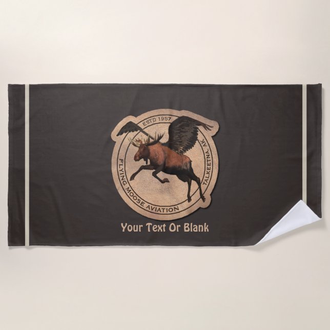 Serviette De Plage Patch Flying Moose Aviation (Devant)