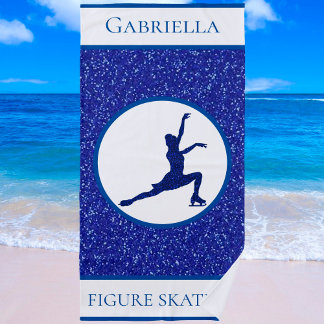 Serviette De Plage Patinage Artistique Féminin Étincelle Personnalisé