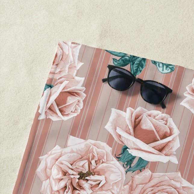 Serviette De Plage Patrimoine du jardin rose (En situation)