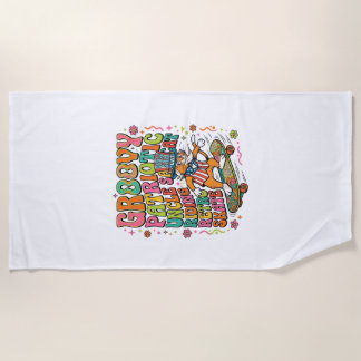 Serviette De Plage Patriotic Uncle Sam Cat Retro Typography T-Shirt (