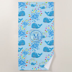 Serviette De Plage Patterson monogram bleu de Whale