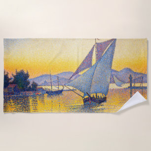 Serviette De Plage Paul Signac - Le Port au coucher du soleil, Opus 2