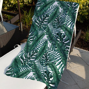 Serviette De Plage Paume vert tropicale Feuille Motif