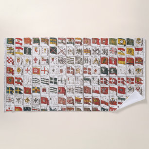 Serviette De Plage Pavillons Maritimes Anciens du Monde Poster
