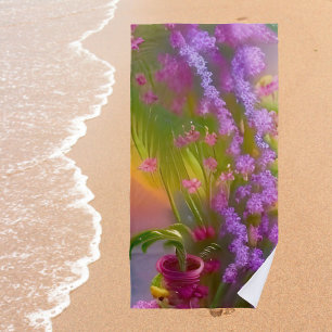 Serviette De Plage Paysage Imaginaire, tropical et onirique
