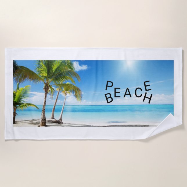 Serviette de plage Peace Beach Palm Tree (Devant)