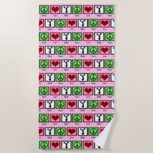 Serviette De Plage Peace Love Cheer Cute Pom-pom girl
