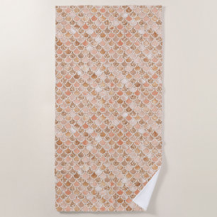 Serviette De Plage Peach Rose Blush Gold Parties scintillant Sirène