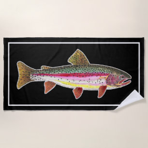 Serviette De Plage  Pêche à la truite arc-en-ciel Ichthyologie Cool é