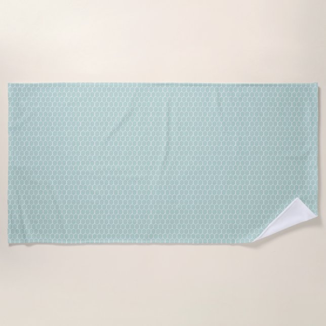 Serviette De Plage Peigne de miel turquoise (Devant)