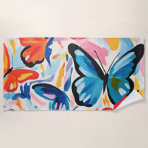 Peinture abstraite de papillons.