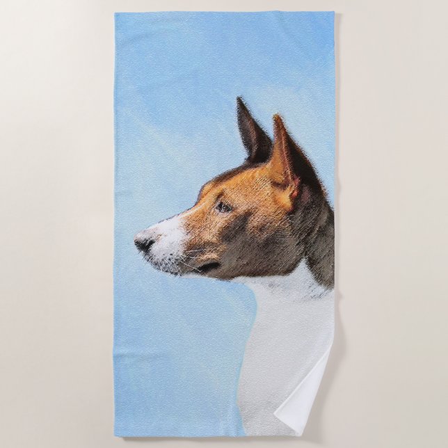 Serviette De Plage Peinture Basenji - Belle Art Original (Devant)