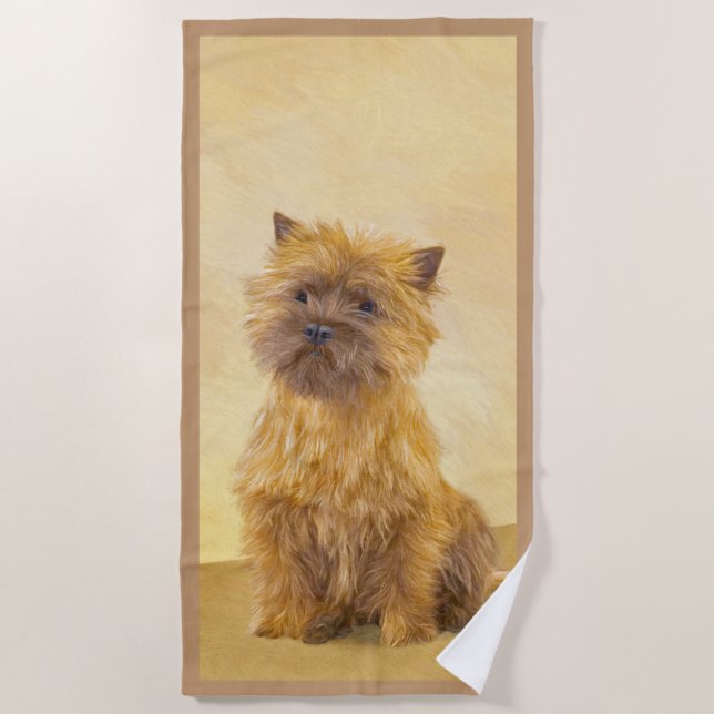 Serviette De Plage Peinture de Cairn Terrier - Cute Original Chien Ar (Devant)