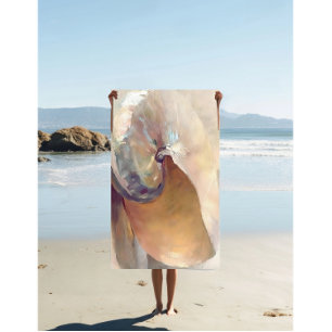 Serviette De Plage Peinture de coquillages vintages, Art minimaliste,