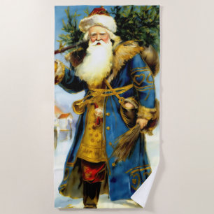 Serviette De Plage Peinture du Père Vintage Noël